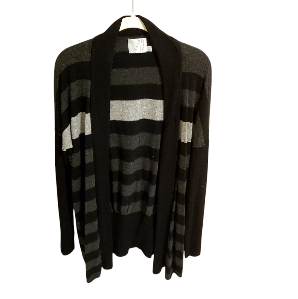 Michael Stars Wool Cashmere Black Grey Cardigan L